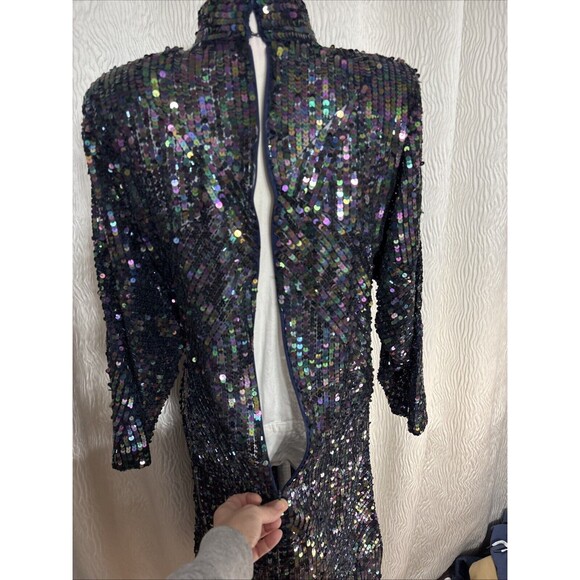 Beautiful!!  VTG Nolan Miller Dynasty Collection Dress/ Sequins/ Size 12 - Picture 7 of 13